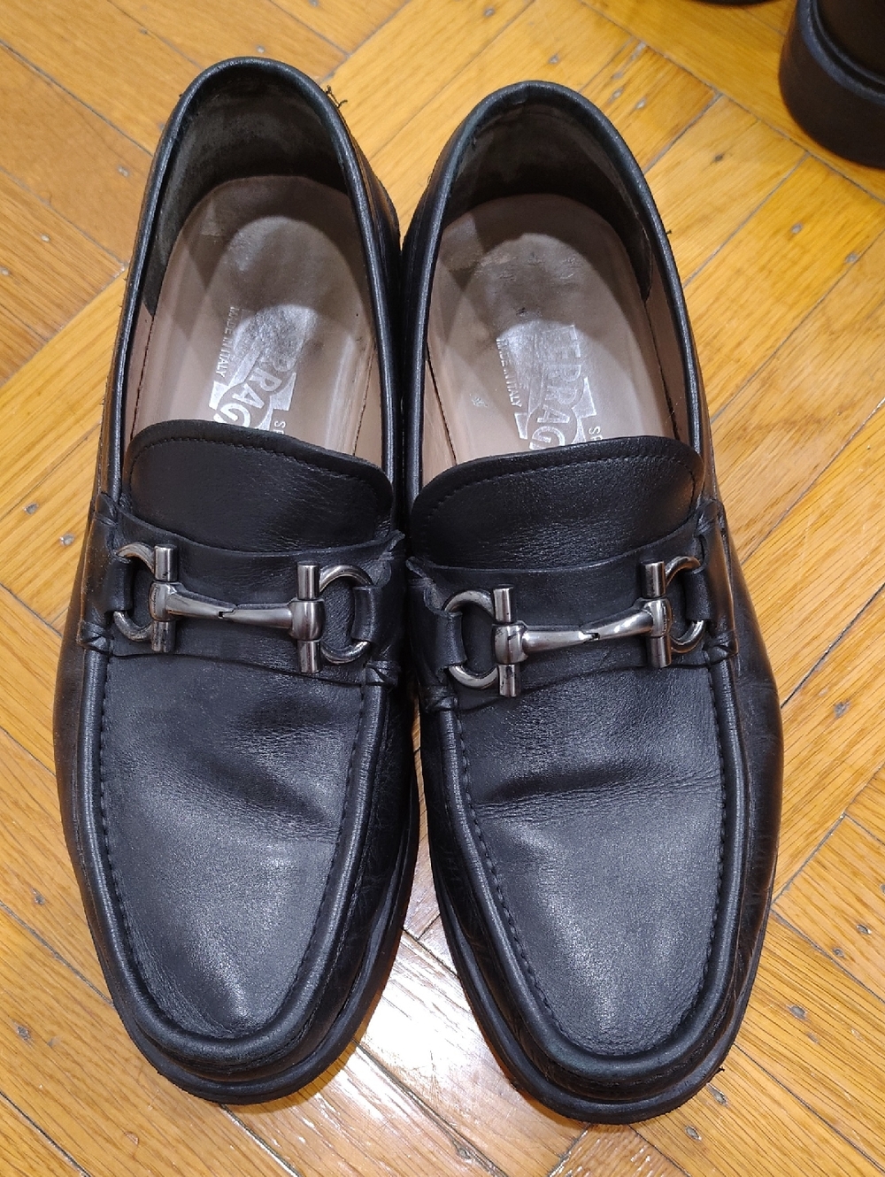 Men's Black Leather Bit Loafers